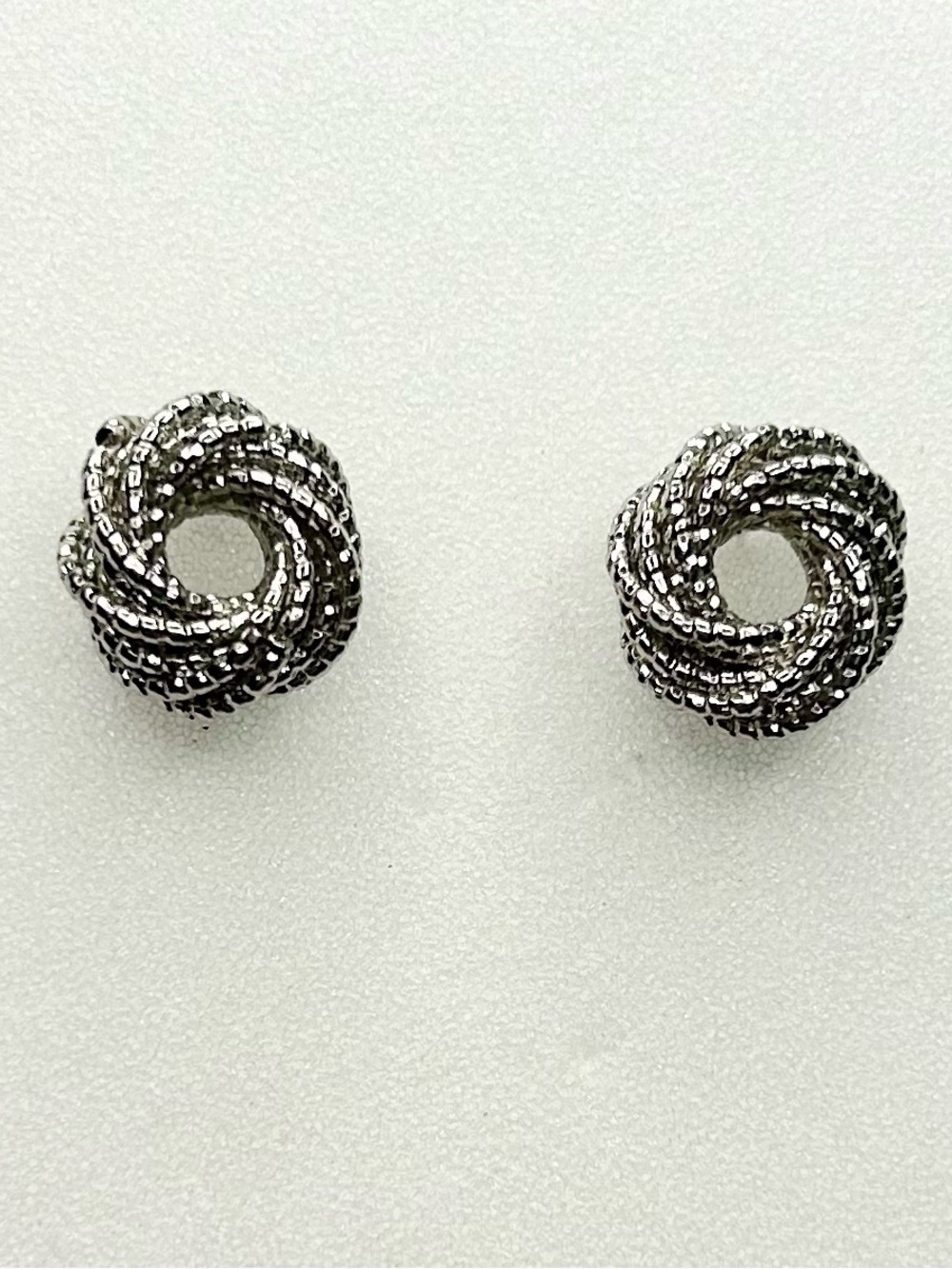 Silver-Tone Twisted Knot Stud Earrings - Women Jewelry